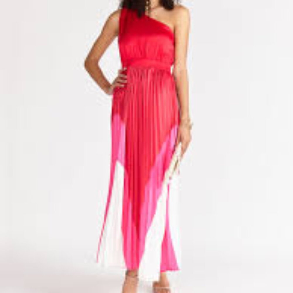 Never worn! NY & CO One Shoulder Color Block Dress